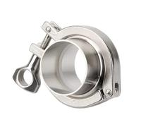 304 Stainless Steel Weld Ferrule Union， SS304 Clamp Kit: 2 Ferrules, 1 Tri, PTFE Or Silicone Gasket 19-51mm 4 Pcs(114mm X OD 130mm)