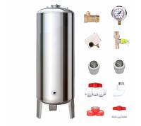 304 Stainless Steel Well Pressure Tank, 16-132 Gallon Heavy Duty Vertical Pressure Well Tank, Water Storage Bladder Containers with Mounting Kit, for Home(115x50cm/45x19.7in(200L/53Gal))