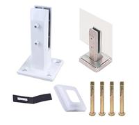 304 Stainless Steel White Square Home Garden Glass Railing Post Clamps, Pool Fence Spigot Clamp Stairs Balcony Glass Floor Clamp,1pcs,200mm