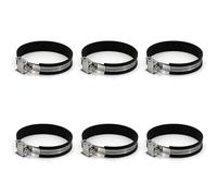 304 Stainless Steel Widened Thickened Quick-Release Four-Pronged Hose Clamps, 6 Sets Utility Pole Clamps and Pipe Fixing Clips Fixing Buckle(52-76)