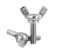 304 Stainless Steel Wing Butterfly Thumb Hand Screws for Drum Kit Adjustment Drum Mount Maintenance Display Industry 5pcs M6 DIN316 (M6*10mm)