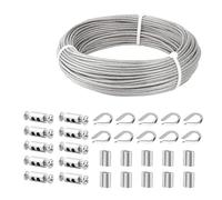 304 Stainless Steel Wire, 1/8 Inch (m), Heavy-Duty Garden and Railing Wire, 100FT Roll, Rust Resistant, Ideal for Outdoor Projects and Landscaping