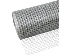304 Stainless Steel Wire Mesh Welded Metal Fence 12mm Hole Size Animal Exclusion Roll for Chickens Rabbits Dogs Garden Fencing Silver 1x10m