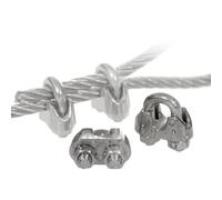 304 Stainless Steel Wire Rope Clamp for 2-8mm Cables, U-Shaped Heavy-Duty Lock with Seawater Resistance, 10-Pack