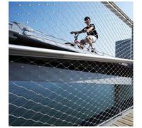 304 Stainless Steel Wire Rope Mesh Flexible Stainless Steel Netting with Button Fasteners Safety Net for Balcony 3.5x19m - Weatherproof & Easy to Install