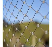304 Stainless Steel Wire Rope Netting Flexible Cable Balustrade Mesh for Balcony & Stair Fall Protection Expandable 1.5x15m (4.9x49.2ft) Durable Safety Fence