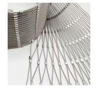 304 Stainless Steel Wire Rope Netting Multi-Strand Construction Durable and Robust for Buildings Bridges Stairs 6cm Mesh 1.5mm Thickness 107.64ft² Roll