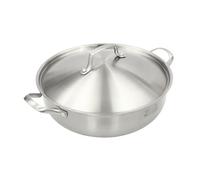 304 Stainless Steel Wok Frying Pan with Lid Stir-Frying Steamer Rack Cooking Pot Induction Gas Electric Halogen Stoves for Stir Fry Sauteing Curries Indian Sauces Stews Soups Hotels Restaurants Homes