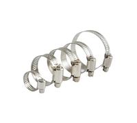 304 Stainless Steel Worm Drive Hose Clips, 10 pcs Adjustable 201 Stainless Steel Silver Hose Clamp 8-197mm(35-51mm)