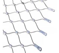 304 Stainless Steel Woven Wire Mesh, Flexible 10cm Safety Netting for Garden, Farm, Balcony & Stairs - High Altitude Anti-Fall Rope Net (1.2x7m)