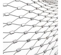 304 Stainless Steel Woven Wire Mesh - Flexible Poultry Protection Net, Safety Barrier Fencing, 6cm Mesh Holes, Durable 2x3m Rope Wire Mesh for Garden, Farm, and Animal Enclosure