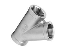 304 Stainless Steel Y-Shaped Tee Fitting - 45 Degree Oblique Joint - Female Thread Sizes 1/4" to 2" - 1pcs(DN25)