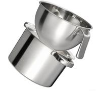 304 Steel Chocolate Melting Pot 2Pcs Double Boiler(16+18CM) | 304 stainless steel, double boiler design, even heat distribution, prevents scorching, 2-piece set