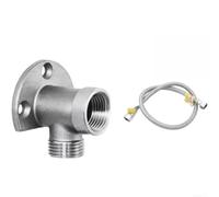 304 Steel Tap Base Bracket 4 Inch Wall Mount Plate for Kitchen Bathroom Faucet Mixer Silver(E)
