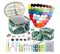 304PCS Needle Felting Kit, Wool Roving 50 Colors Set, Needle Felting Starter Kit, Needle Wool Felting Tools Kit with 2 Exquisite Storage Bags, Wool Felt Tools for Felted Animal Needle Felting Supplies