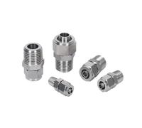 304SS Quick Fit 4-12mm Hose to 1/8-1/2" BSPT Adapter | 304SS Hose X BSPT Male Fitting 4-12mm OD, Leak-Proof(Fit Hose 8x5mm,1/4")