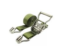 304Stainless Steel Securing Belts with Handle J Hooks,Heavy Duty Ratchet Tie Down Rope for Hauling Towing and Securing Loads(16.4 ft/500 cm)