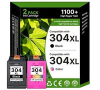 304XL Ink Cartridges Compatible for HP 304, High Yield,1Black 1Tri-colour | 304 XL Black and Colour Compatible for HP Envy 5010 5020 5032 5030 5000 DeskJet 3760 3762 2600 2620 2630 2633 3720AMP 120 131