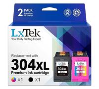 LxTek 304XL Ink for HP 304 304XL Ink Cartridges for HP Envy 5010 5020 5030 5032 Deskjet 2620 2622 2630 2632 2633 2634 3720 3730 3733 3735 3750 3760 3762 3764 (1 Black, 1 Colour)