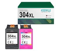 KEENKLE 304XL High Yield Ink Cartridges Compatible for HP 304XL for DeskJet 2620 2622 2630 2632 2633 2634 3720 3730 3733 3735 3750 ENVY 5010 5020 5030 5032 5055 AMP 120 131 (2-Pack, Black and Colour)