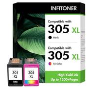 305 Ink Cartridges Black and Colour XL 2018e Compatible for HP 305 305XL Ink Cartridge for HP305 for HP Deskjet 2810e 2710e 2820e 2700 2720e 2700e Envy 6000 6020e 6120e Printer (2 Pack)