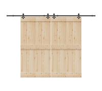 305 cm Sliding Door Hardware Kit, Heavy-Duty Powder-Coated Steel Barn Door Track Joiner, Smooth Quiet Operation, Enhanced Security, Safety Stopper