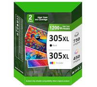 305 Ink Cartridges Black and Colour, 305 XL Ink Cartridges Replacement for HP DeskJet 2700 2710 2720 2722 2800 2810e 2820 Plus 4100 4120 4130 Envy 6000 6010 6020 6030 6032 Pro 6400 6430 6432
