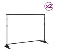(305 x 243 cm (2 pcs)) vidaXL Backdrop Stands Adjustable Background Support Stand 2 pcs Black Steel