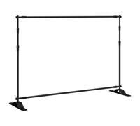 vidaXL Black Adjustable Backdrop Banner Stand, Sturdy Steel Construction, Versatile Display and Decoration for Conferences, Exhibitions, Weddings, Parties and More.