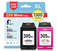 305 XL Ink Cartridges for HP Deskjet 2810e 2820e 4220e Envy 6020e 6000e | Deskjet 2800e 4222e 4200e Envy pro 6420 Envy 6022e 6032e 305 Printer Ink Black Colour combo pack Replacement