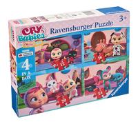 3052 Cry Babies Dinosaurios Puzzle 4 in a Box, 12-16-20-24 Pieces, for Kids 3+ Years, Multicoloured