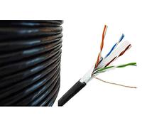 305m Cat6 Heavy Duty FTP Shielded External SOLID COPPER Network Cable for Outdoor Use BLACK