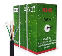 305M CAT6 Outdoor Ethernet Cable Reel UTP Network Solid Core CCA 1000 Feet CAT 6 Networking LAN 305 M Roll In Pull-Box