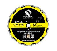 305mm Aluminum Cutting Circular Saw Blade - FOCSTOL 100 Tooth TCG Non-ferrous Metal Cutting Blade with 25.4mm Arbor for Aluminum Non-ferrous Metals Plastic