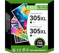 305XL High Yield Black Ink Cartridge - for HP 305XL, Up to 1500 Pages, Compatible with HP DeskJet 2810e, 2820e, 2800e, 2700, 2710e, 2720e, Plus 4100/4100e/4210e, Envy 6000/6020e, Pro 6400e/6420e