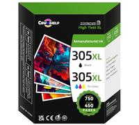 305XL Ink Cartridges Black and Colour Replacement for HP 305 Ink Cartridge, Printer Ink 305 Compatible with HP Envy 6000 6020e 6032e, DeskJet 2700 2700e 2710e 2722e 2800e 2810e 2820e (2 Pack)