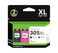 305XL Ink Cartridges Compatible for HP 305 XL Ink Cartridges for HP DeskJet 2700 2710e 2720e 2721 2722 2723 2724 Plus 4110 4120e Envy 6000e 6010e 6020e Pro 6400 6420 printers (2-Pack)