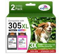 305XL Ink Cartridges Replacement for HP 305 Ink Cartridges Black and Colour, Printer Ink 305 XL Compatible with HP DeskJet 2700 2700e 2710e 2722e 2800e 2810e 2820e Envy 6000 6020e 6032e (2 Pack)