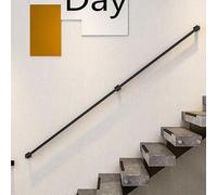 30600cm Black Matte Wrought IronRailing Industrial Handrail for Indoor/Outdoor Corridor Porch Terrace2.5m Long