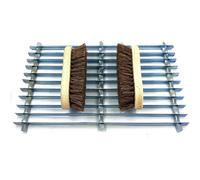 3067 2-in-1 Metal Door Mat & Boot Scraper - Mud Remover, Galvanized 50x32cm, Includes 2 Stiff Brushes