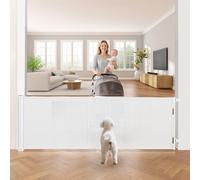 306cm Reinforced Retractable Stair Gate 86cm Tall, Retractable Baby Gate with Reinforced Strip Design to Prevent Crawling Through, 120 inch Wide 34 inch Tall Retractable Dog Gate for Doorways,Hallways