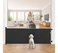 306cm Reinforced Retractable Stair Gate 86cm Tall, Retractable Baby Gate with Reinforced Strip Design to Prevent Crawling Through, 120 inch Wide 34 inch Tall Retractable Dog Gate for Doorways,Hallways