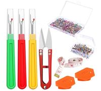 307PCS Seam Rippers for Sewing Kit: 3 Quick Stitch Unpicker Tool with Lid, Unpicker Sewing Tool with 2 Magnetic Seam Guide, 300 Pins ＆ 1 Scissor, for All Kinds of Sewing Jobs DIY Crafting