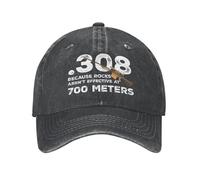 308 Because Rocks aren't Effective at 700 Meters Hat Men Dad Hats Graphic H
