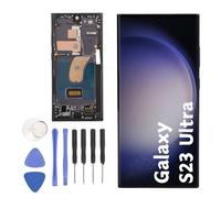 3088x1440 Screen Replacement for S23 Ultra, Phone Touch Screen Assembly with Repair Tools for S23 Ultra 5G SM S918B EU Version (Black)