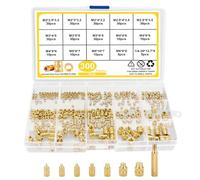 308pcs Threaded Inserts for Plastic, With Brass Knurled Threaded Insert Embedment Nuts M2 M2.5 M3 M4 M5 M6 1/4-20, Heat Set Insert Tips & Soldering Iron Adaptor, for 3D Printing Parts