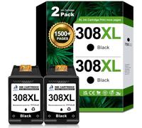 308XL Black Ink Cartridges Replacement for HP 308 Ink Cartridges Black,2PK