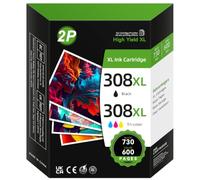 308XL Ink Cartridges Black and Colour Replacement for HP 308 Ink Cartridges