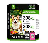 308XL Ink Cartridges Black & Tri-colour High Yield Replacement for HP 308 | 308XL Multipack for HP Envy 6110e 6120e 6132e 6100e 6122e 6130e 6520e 6530e 6532e DeskJet 2900 2910 2922 BK/CMY,730/600+Pages