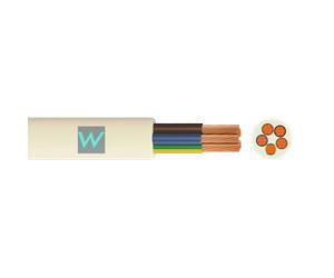 3095Y 5 Core Round Heat Resistant Flexible 0.75mm White Cable - 50M